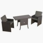 Burford Range Rattan Furniture Set for Balcony Poolside in Brown Rattan