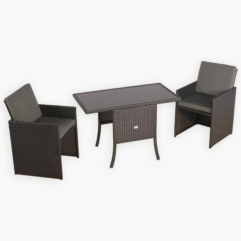 Burford Range Rattan Furniture Set for Balcony Poolside in Brown Rattan