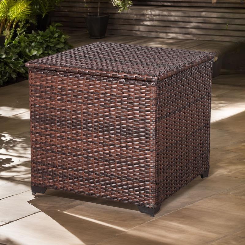 Milan Range Square Storage Box in Grey Rattan Weave