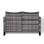 Milan Range 2-Seater Sofa in Grey Rattan and Grey Cushions