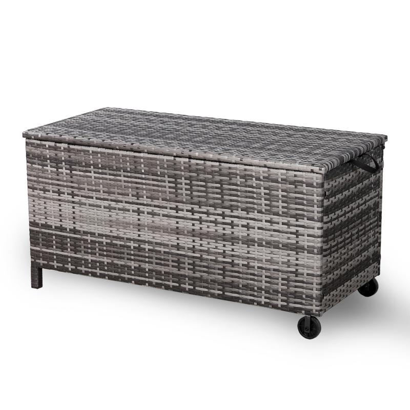 Milan Range Large Storage Box  in Grey / Brown Rattan Weave