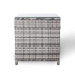 Milan Range Square High Side Table in Grey Rattan Weave