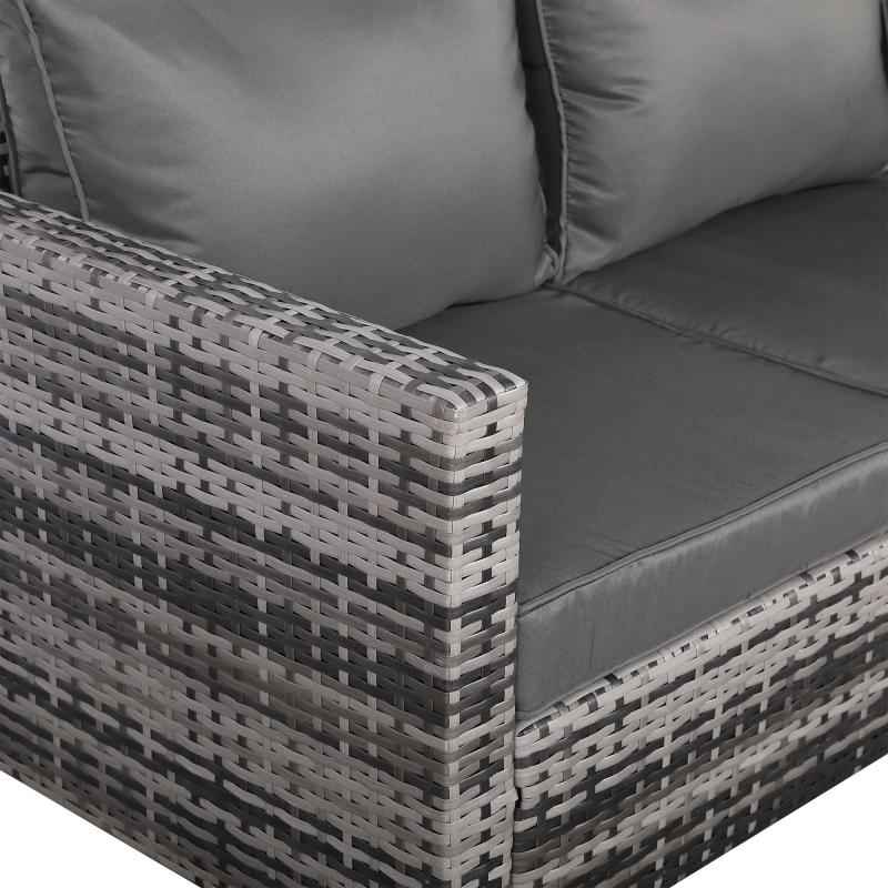 Milan Range Single Arm Chair in Grey Rattan and Grey Cushions