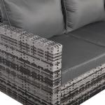 Milan Range 3-Seater Sofa in Grey Rattan and Grey Cushions