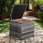 Milan Range Square Storage Box in Grey Rattan Weave