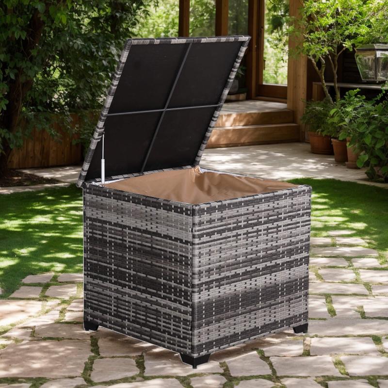 Milan Range Square Storage Box in Grey Rattan Weave