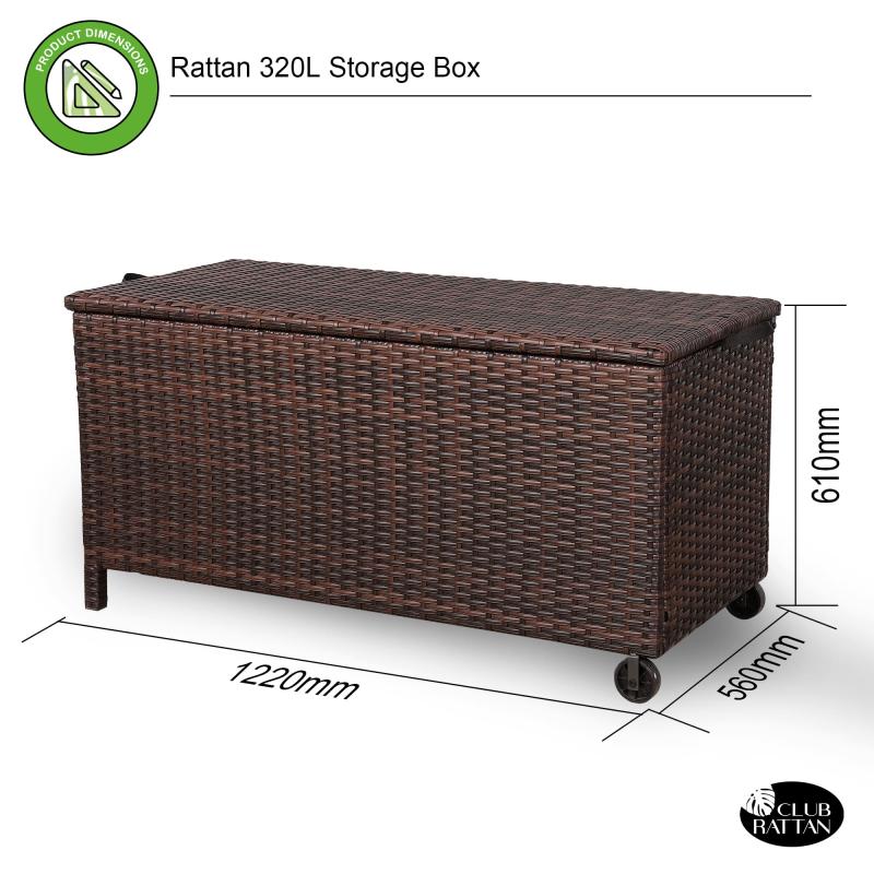 Milan Range Large Storage Box  in Grey / Brown Rattan Weave