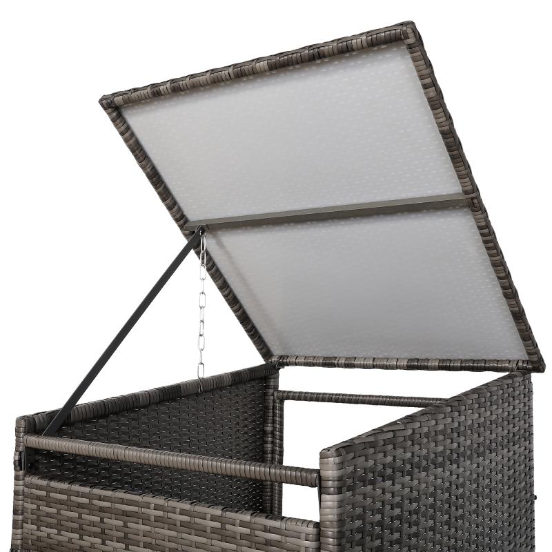 Maldives wheelie bin shed / store in Grey Rattan Weave (WBS-1G)