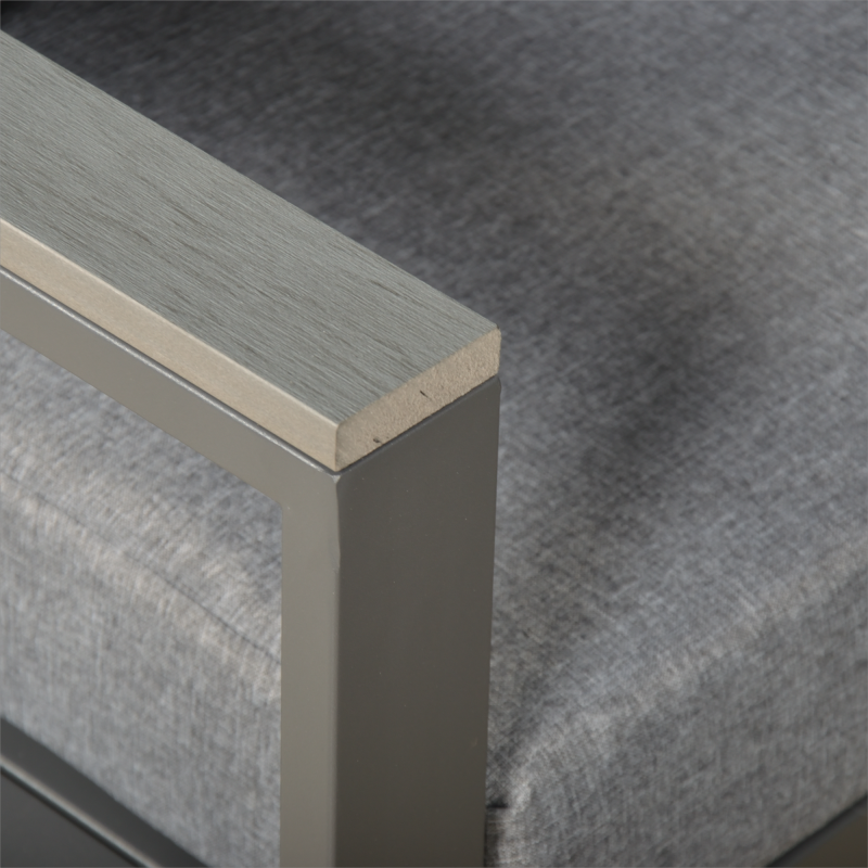 CK-03 Vancouver Range RHF Corner Set Charcoal Aluminium Frame With Grey Cushions