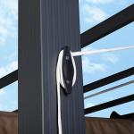 Eden 3 X 3M Aluminium Pergola With Retractable Beige Roof, Large Garden Pergola for BBQ, Outdoor and patio, in Charcoal