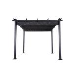 Eden 3 X 4M Aluminium Pergola With Retractable Grey Roof, Large Garden Pergola for BBQ, Outdoor and patio, in Charcoal
