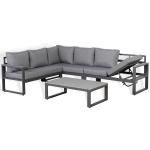 CK-02 Vancouver Range LHF Corner Set Charcoal Aluminium Frame With Grey Cushions