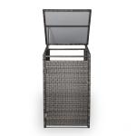 Maldives wheelie bin shed / store in Grey Rattan Weave (WBS-1G)