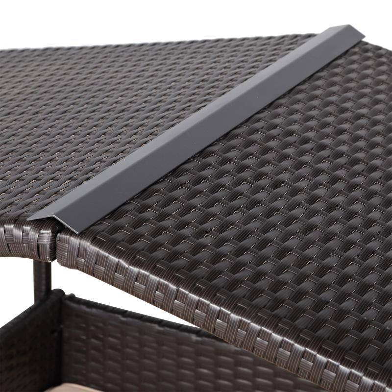 Telluria Mice Wicker Raised Dog House /Rattan Dog Bed for Indoor/Outdoor with Weatherproof Roof and Removable Cushion Lounge in Brown Weave(Z4-Large)