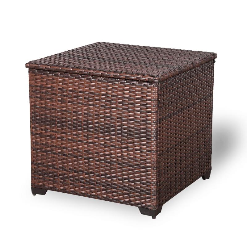 Milan Range Square Storage Box in Grey Rattan Weave