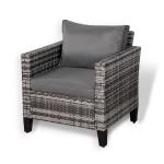 Milan Range Single Arm Chair in Grey Rattan and Grey Cushions