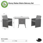 Burford Range Rattan Furniture Set for Balcony Poolside in Brown Rattan